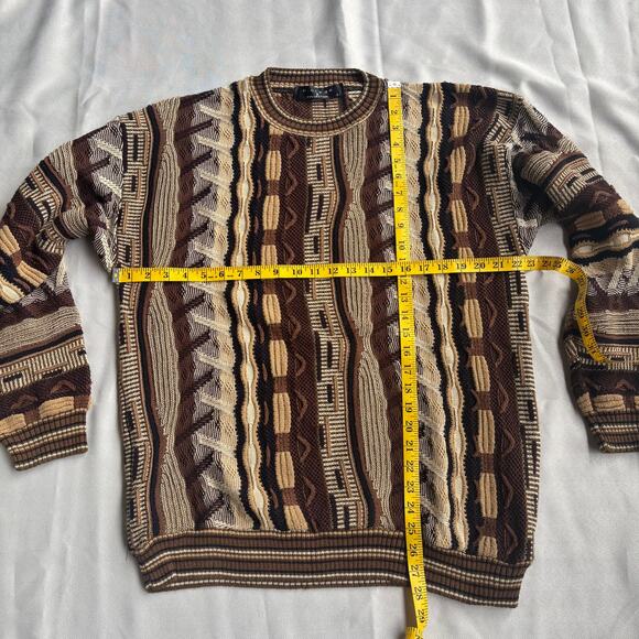VINTAGE ABSTRACT PATTERN KNITTED PULLOVER SWEATER COOGIE STYLE MEN SIZE X - Picture 10 of 11